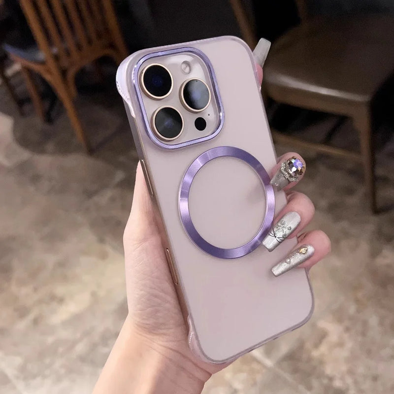 Translucent Plated Frameless Apple iPhone Case-Exoticase-For iPhone 16 Pro Max-Purple-Exoticase