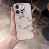 Translucent Plated Frameless Apple iPhone Case-Exoticase-For iPhone 16 Pro Max-Pink-Exoticase