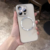 Translucent Plated Frameless Apple iPhone Case-Exoticase-For iPhone 16 Pro Max-White-Exoticase