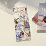 Translucent Vintage Leaves Wireless Charging Magnetic Samsung Galaxy Case-Exoticase-For Samsung S23 Ultra-e-