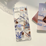 Translucent Vintage Leaves Wireless Charging Magnetic Samsung Galaxy Case-Exoticase-For Samsung S23 Ultra-e-
