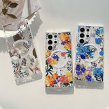Translucent Vintage Leaves Wireless Charging Magnetic Samsung Galaxy Case-Exoticase-Exoticase