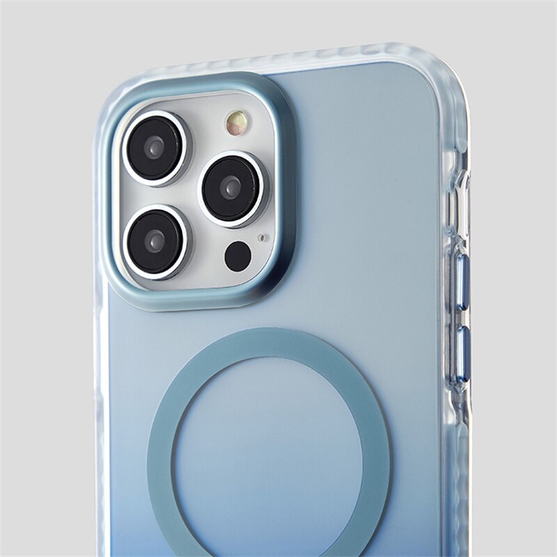Transparent Gradient Magnetic Magsafe iPhone Case-Exoticase-