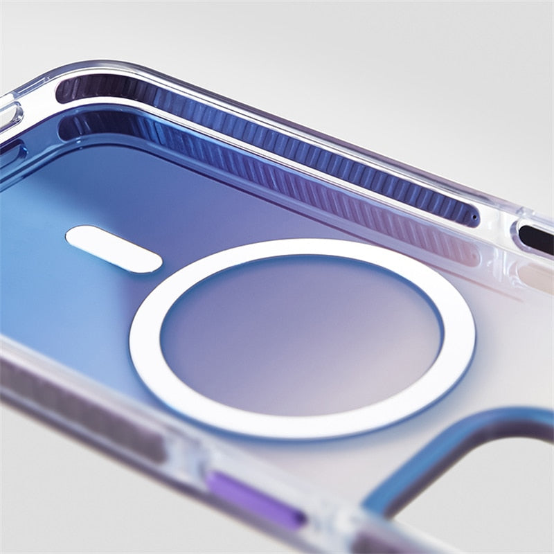 Transparent Gradient Magnetic Magsafe iPhone Case-Exoticase-