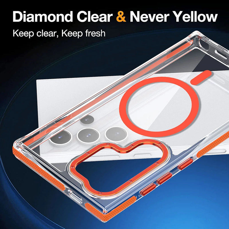 Transparent MagSafe Compatible Grippy Samsung Case-Exoticase-Exoticase
