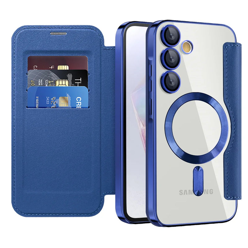 Transparent MagSafe Flip Wallet Samsung Case – Exoticase