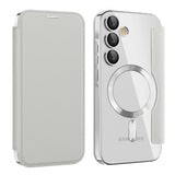 Transparent MagSafe Flip Wallet Samsung Case-Exoticase-For Samsung S26 Ultra-Gray-Exoticase