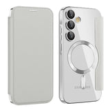 Transparent MagSafe Flip Wallet Samsung Case-Exoticase-For Samsung S26 Ultra-Gray-Exoticase