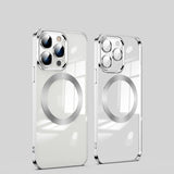 Transparent Magsafe iPhone Case with Full Camera Lens Cover - Exoticase - For iPhone 15 Pro Max / Silver