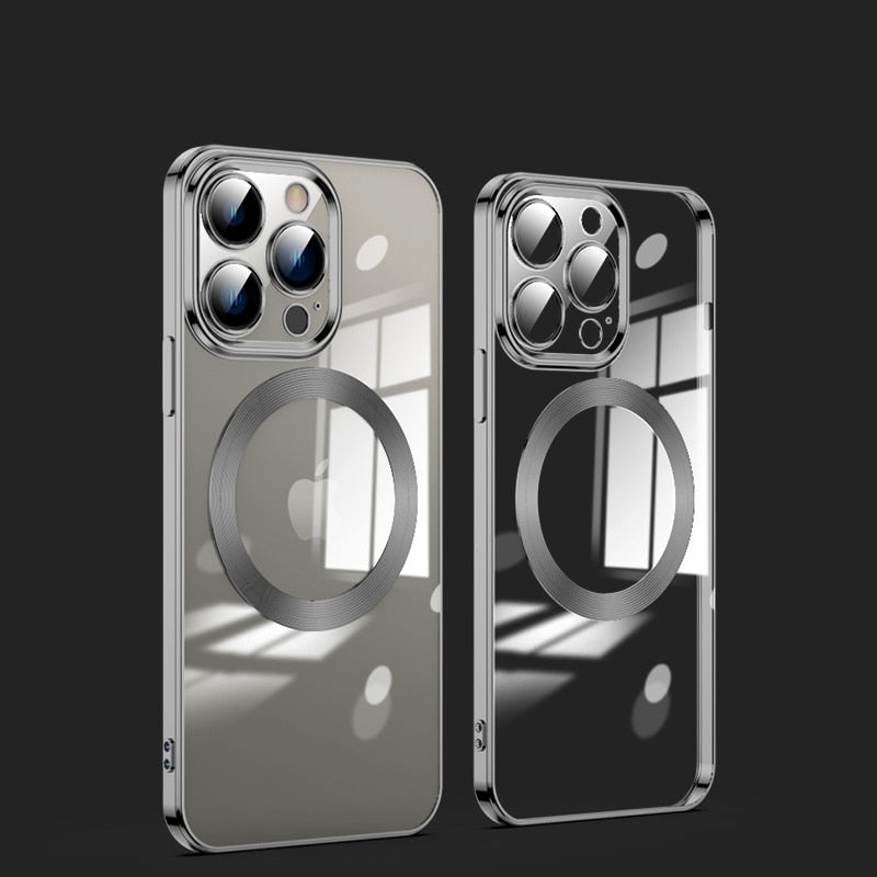 Transparent Magsafe iPhone Case with Full Camera Lens Cover, For iPhone 17 Air / Black Transparent Magsafe iPhone Case with Full Camera Lens Cover, For iPhone 17 Air / Black