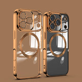 Transparent Magsafe iPhone Case with Full Camera Lens Cover-Exoticase-For iPhone 17 Pro Max-Orange-Exoticase