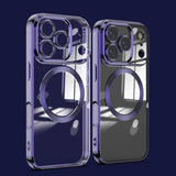 Transparent Magsafe iPhone Case with Full Camera Lens Cover-Exoticase-For iPhone 17 Pro Max-Dark Purple-Exoticase