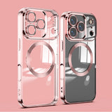 Transparent Magsafe iPhone Case with Full Camera Lens Cover-Exoticase-For iPhone 17 Pro Max-Pink-Exoticase
