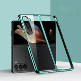 Transparent Plated Hinge Covered Samsung Galaxy Z Fold Case-Exoticase-For Z Fold 7-Green no Hinge-Exoticase