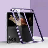 Transparent Plated Hinge Covered Samsung Galaxy Z Fold Case-Exoticase-For Z Fold 7-Purple no Hinge-Exoticase