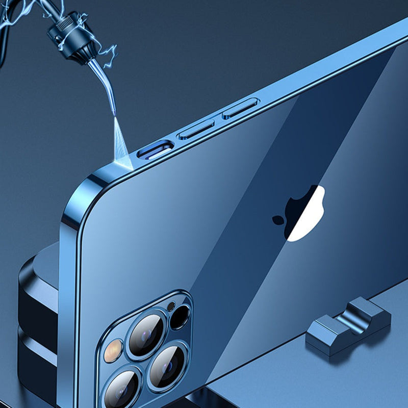 Transparent Plated Square iPhone Case-Exoticase-