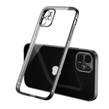 Transparent Plated Square iPhone Case-Exoticase-for iPhone 15 Pro Max-Black-