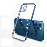Transparent Plated Square iPhone Case-Exoticase-for iPhone 15 Pro Max-Blue-