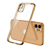 Transparent Plated Square iPhone Case-Exoticase-for iPhone 15 Pro Max-Gold-