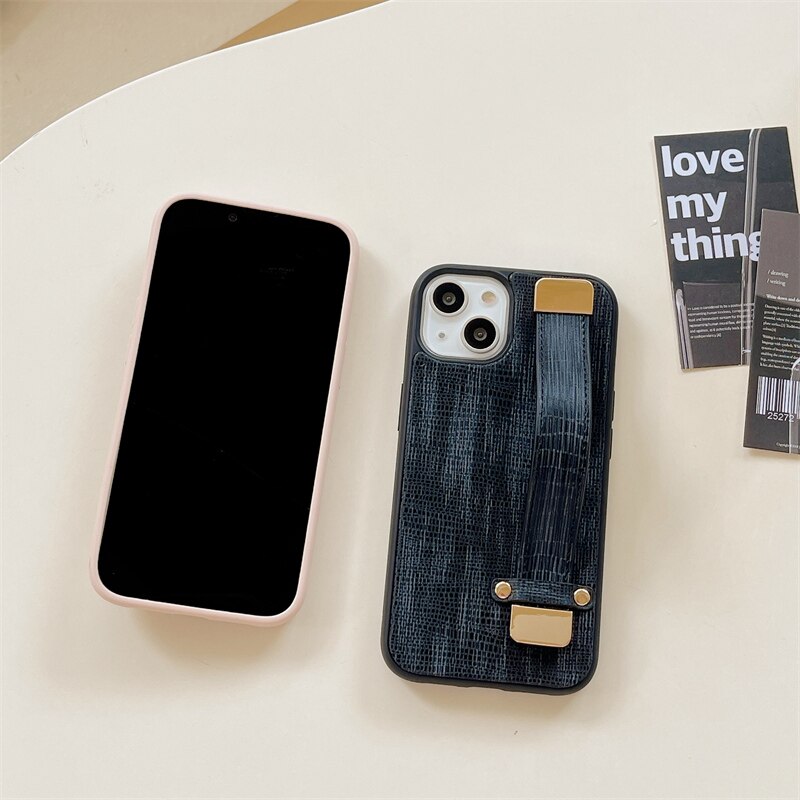 Trendy Finger Strap Textured iPhone Case-Exoticase-Exoticase
