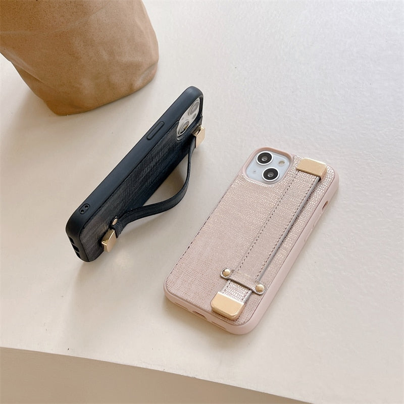 Trendy Finger Strap Textured iPhone Case-Exoticase-Exoticase