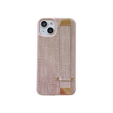 Trendy Finger Strap Textured iPhone Case-Exoticase-For iPhone 14 Pro Max-Beige-