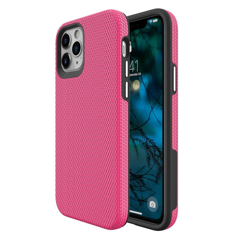 Triangle Grid Heavy Duty iPhone Case-Exoticase-for iPhone 14 Pro Max-Pink-