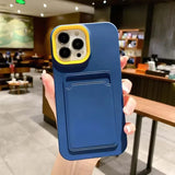 Two Tone Silicone iPhone Case with Card Pocket-Exoticase-For iPhone 16 Pro Max-Dark Blue-Exoticase