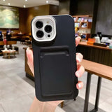 Two Tone Silicone iPhone Case with Card Pocket-Exoticase-For iPhone 16 Pro Max-Black-Exoticase