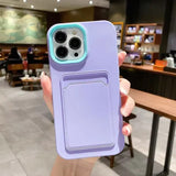 Two Tone Silicone iPhone Case with Card Pocket-Exoticase-For iPhone 16 Pro Max-Purple-Exoticase