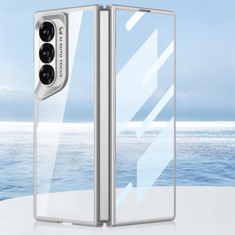 Ultra Thin Transparent Samsung Z Fold 6 Case-Exoticase-Silver-Exoticase