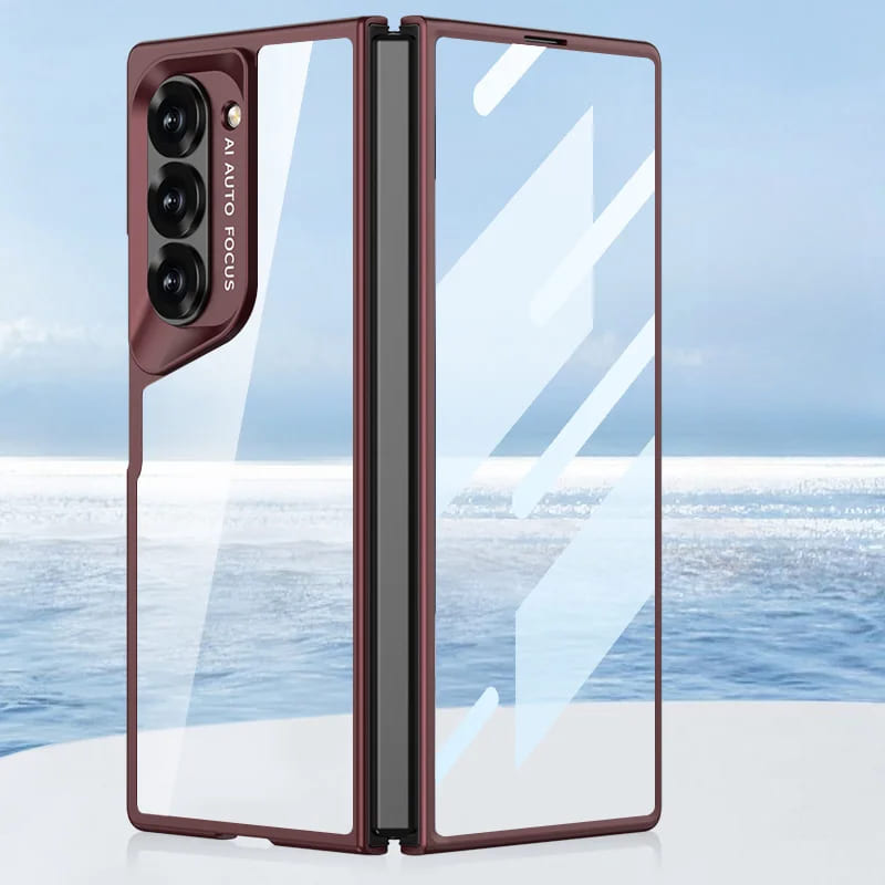 Ultra Thin Transparent Samsung Z Fold 6 Case-Exoticase-Burgundy-Exoticase