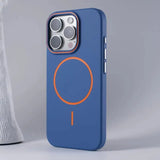Ultrathin Orange Contrast MagSafe iPhone Case-Exoticase-For iPhone 16 Pro Max-Blue-Exoticase