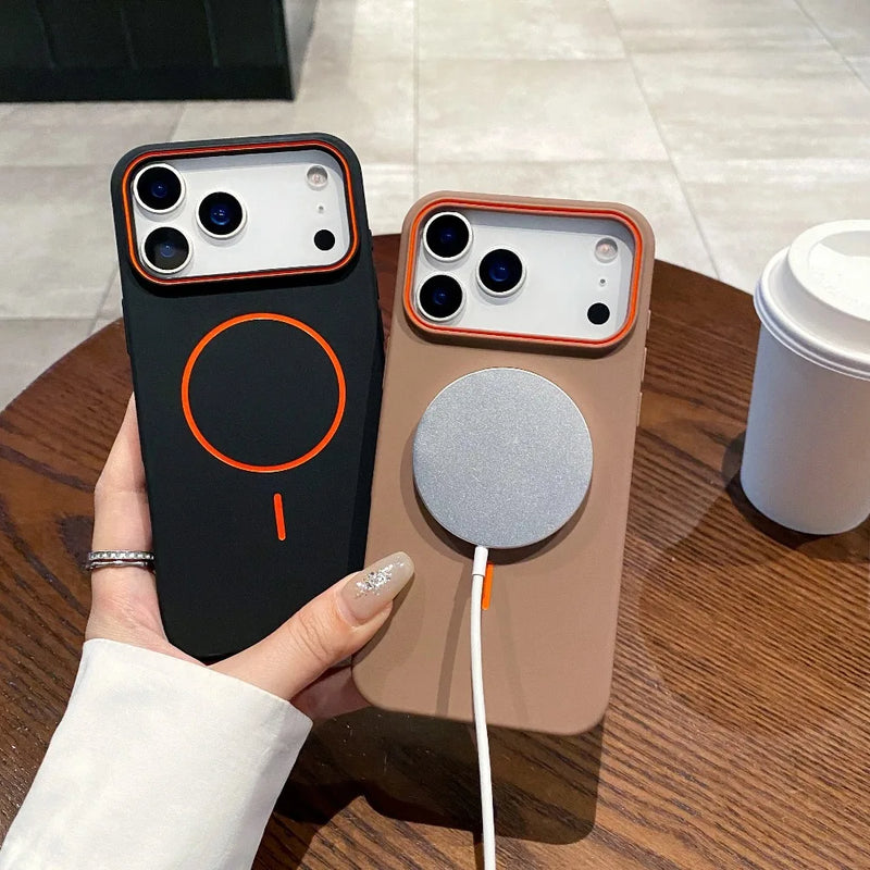 Ultrathin Orange Contrast MagSafe iPhone Case-Exoticase-Exoticase