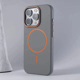 Ultrathin Orange Contrast MagSafe iPhone Case-Exoticase-For iPhone 16 Pro Max-Gray-Exoticase