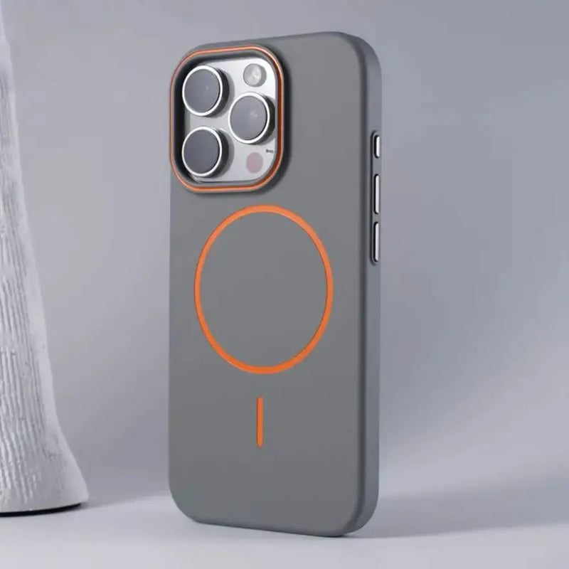 Ultrathin Orange Contrast MagSafe iPhone Case-Exoticase-For iPhone 16 Pro Max-Gray-Exoticase