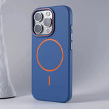 Ultrathin Orange Contrast MagSafe iPhone Case-Exoticase-For iPhone 16 Pro Max-Blue-Exoticase