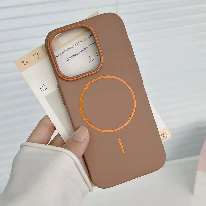 Ultrathin Orange Contrast MagSafe iPhone Case-Exoticase-For iPhone 16 Pro Max-Gold-Exoticase