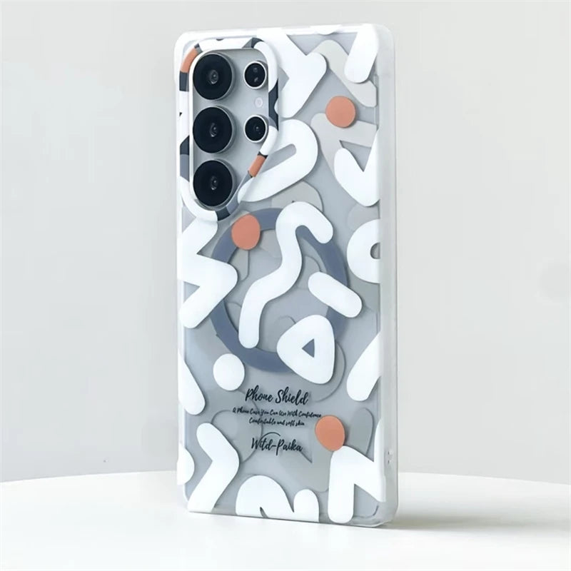 Urban Graffiti Pattern Frosted Samsung Case-Exoticase-White-For Galaxy S25 Ultra-Exoticase