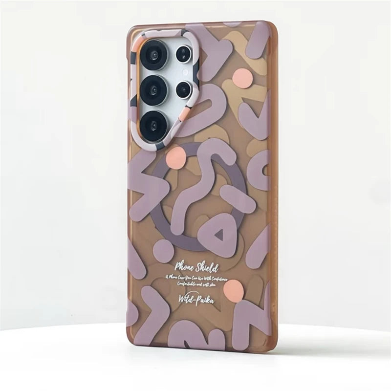 Urban Graffiti Pattern Frosted Samsung Case-Exoticase-Coffee-For Galaxy S25 Ultra-Exoticase