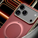 Vacuum Plated Sides Leather MagSafe Ring iPhone Case-Exoticase-Exoticase