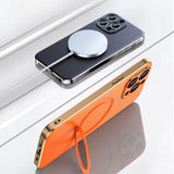 Vacuum Plated Sides Leather MagSafe Ring iPhone Case-Exoticase-Exoticase
