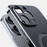 Vacuum Plated Sides Leather MagSafe Ring iPhone Case-Exoticase-Exoticase