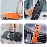 Vacuum Plated Sides Leather MagSafe Ring iPhone Case-Exoticase-Exoticase