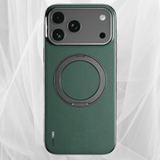 Vacuum Plated Sides Leather MagSafe Ring iPhone Case-Exoticase-For iPhone 17 Pro Max-Green-Exoticase