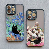 Oil Painting Van Gogh Art Cat iPhone Case-Exoticase-Exoticase