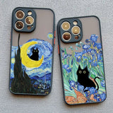 Oil Painting Van Gogh Art Cat iPhone Case-Exoticase-Exoticase