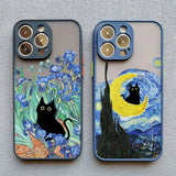 Oil Painting Van Gogh Art Cat iPhone Case-Exoticase-Exoticase