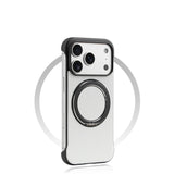 VelvetGloss Borderless Ring Bracket iPhone Case-Exoticase-White Black Ring-iPhone 17 Pro Max-Exoticase