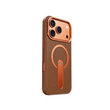 Vertical KickStand Leather iPhone Case-Exoticase-Brown 2-For iPhone 15 Pro-Exoticase